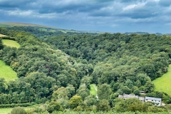 Tarr Steps Farm and Barle Valley from Varle Hill: photo by Brian Ellis.