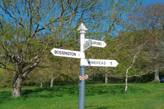 Road signs at Bossington Green, by S. Parry.