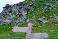 Southwest Coast Path finger post at Valley of Rocks by S.Parry.